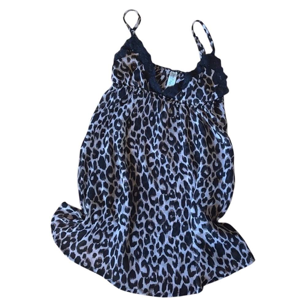Forever 21 | Animal Print Black Lace Trimmed Lingerie | Intimates Nightwear S